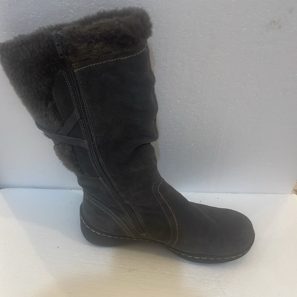 Bass Denver winter boots fur side zipper gray women’s size 8 - Picture 8 of 14